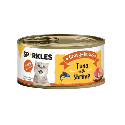 Sparkles Wet Food for Adult Cat with Tuna and Shrimp in Gravy