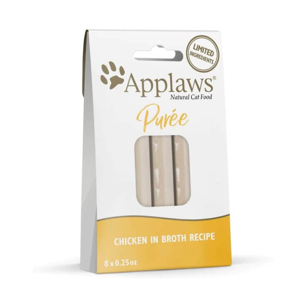 Applaws Cat Treat Chicken Puree 8x7g ابلاوز مكافآت قطط بيوريه دجاج - الصورة 1