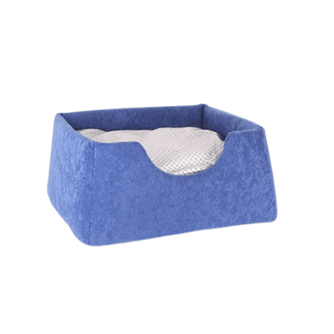 Fob Diamante Rectangular cat bed, blue color سرير قطط مستطيل ديامانتي من فوب، لون أزرق - الصورة 1