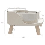 ⁦Double Feeding Bowl on The Stand for Animals⁩ - الصورة ⁦3⁩