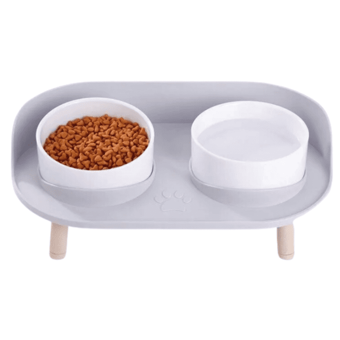 ⁦Double Feeding Bowl on The Stand for Animals⁩ - الصورة ⁦5⁩
