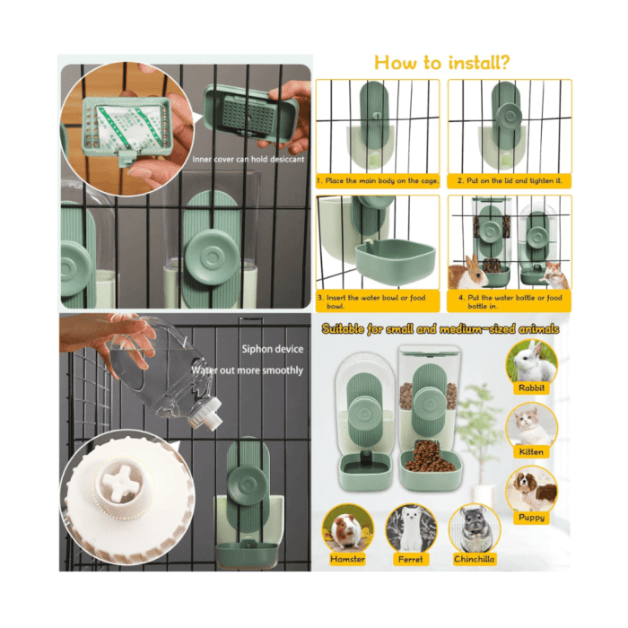 Hanging Pet Food and Water Dispenser - Image 4