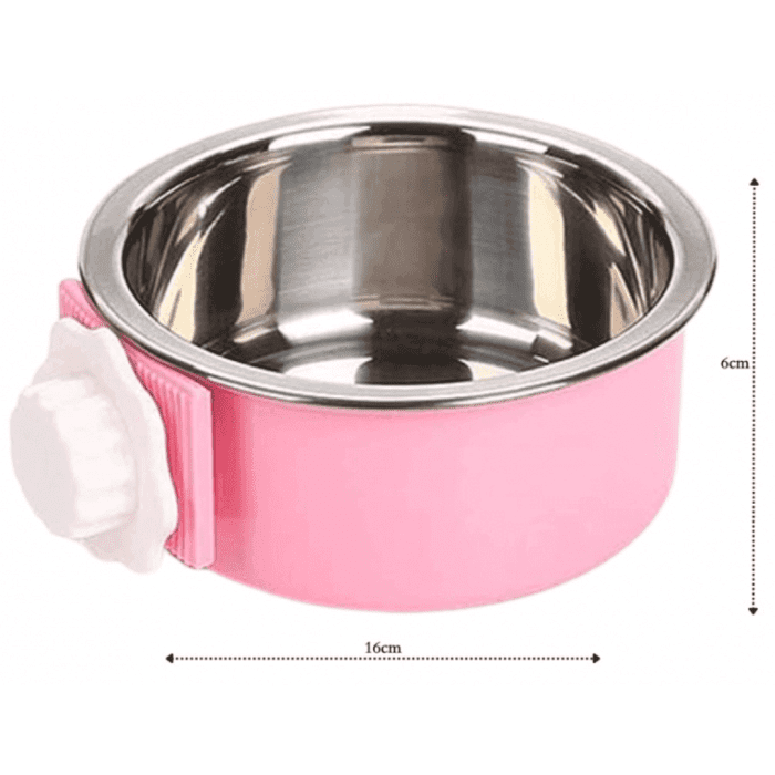⁦Stainless Steel Pet Hanging Bowl 2 IN 1 AF108L⁩ - الصورة ⁦2⁩