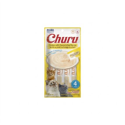 INABA Churu Chicken with Cheese & Beef Recipe For Cat